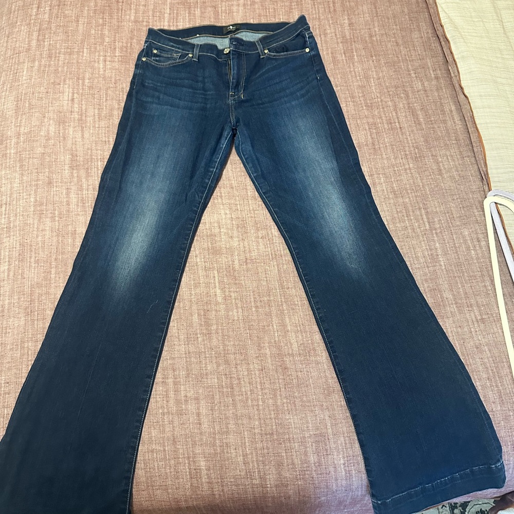 7 For All Mankind Dark Blue Flare Jeans